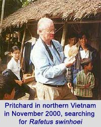 Peter Pritchard in northern Vietnam in 2000, searching for Rafetus swinhoei